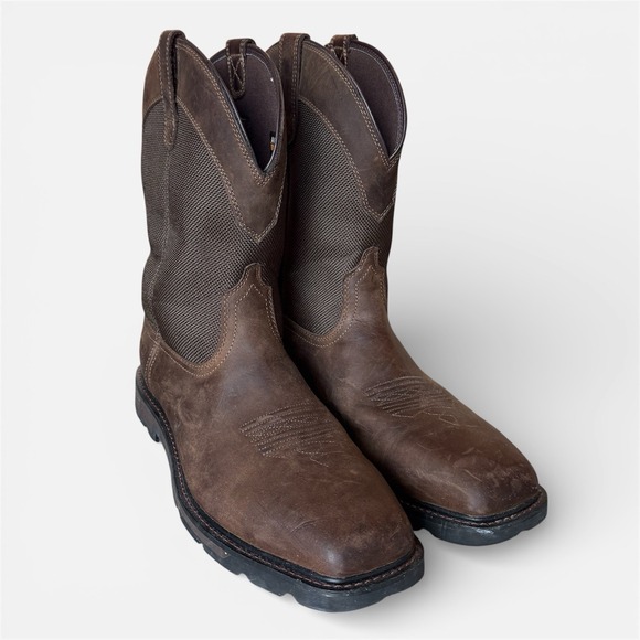 Ariat 4LR Groundbreaker Wide Square Steel Toe Waterproof Work Boots Mens Sz 14D
